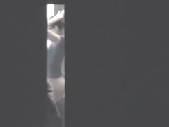 Watching my friend's French girlfriend as this hottie is taking a bath